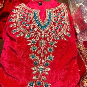 Velvet pink salvaar kameez